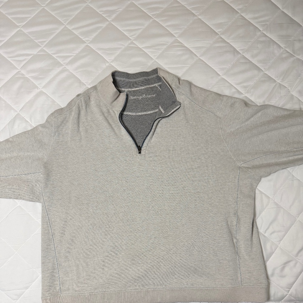 Tommy Bahama Reversible Pullover Men’s Quarter Zip Sweater